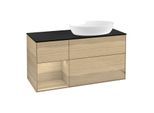 Villeroy und Boch Finion Waschtischunterschrank GA42PCPC 120cm, Abdeckplatte black matt, Emotion, Regale Oak Veneer, Oak Veneer