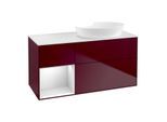Villeroy und Boch Finion Waschtischunterschrank FA41MTHB 120cm, Abdeckplatte white matt, Regale White matt lacquer, Peony Matt