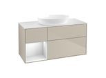 Villeroy und Boch Finion Waschtischunterschrank GA61MTHH 120cm, Abdeckplatte white matt, Emotion, Regale White matt lacquer, Sand Matt Lacquer