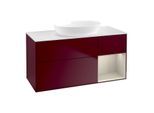 Villeroy und Boch Finion Waschtischunterschrank FA71HHHB 120cm, Abdeckplatte white matt, Regale sand matt lacquer, Peony Matt