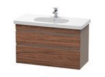 Duravit DuraStyle Waschtisch-Unterschrank DS648502143 100 x 45,3 cm, nussbaum dunkel/basalt matt, 2 Schubkästen, wandhängend