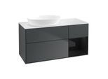 Villeroy und Boch Finion Waschtischunterschrank GA51PHHG 120cm, Abdeckplatte white matt, Emotion, Regale Glossy black lacquer, Midnight Blue Matt Lacquer