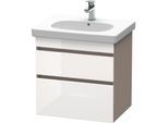 Duravit DuraStyle Waschtisch-Unterschrank DS648302243 60 x 45,3 cm, weiß hochglanz/basalt matt, 2 Schubkästen, wandhängend