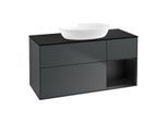 Villeroy und Boch Finion Waschtischunterschrank GA72PDHG 120cm, Abdeckplatte black matt, Emotion, Regale Black matt lacquer, Midnight Blue Matt Lacquer