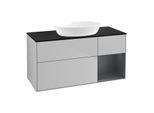 Villeroy und Boch Finion Waschtischunterschrank GA72HGGJ 120cm, Abdeckplatte black matt, Emotion, Regale Midnight matt lacquer, Light grey matt