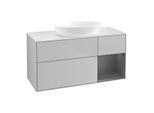 Villeroy und Boch Finion Waschtischunterschrank GA71GKGJ 120cm, Abdeckplatte white matt, Emotion, Regale Anthracite matt lacquer, Light grey matt