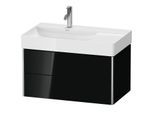 Duravit XSquare Waschtisch-Unterschrank XS416804040 78,4x39,7x46cm, 2 Schubkästen, schwarz hochglanz