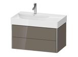 Duravit XSquare Waschtisch-Unterschrank XS416808989 78,4x39,7x46cm, 2 Schubkästen, Flannel Grey hochglanz