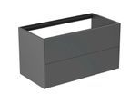 Ideal Standard Conca Waschtisch-Unterschrank T4357Y2 ohne Waschtisch-Platte, 2 Auszüge, 100x50,5x54 cm, Anthrazit matt lackiert