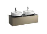 LAUFEN Sonar Schubladenelement/Sideboard H4054540341421 117,5x34x45,5cm, Ausschnitt links/rechts, Titan/Nero Marquina