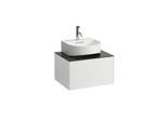 LAUFEN Sonar Schubladenelement H4054310341431 57,5x34x45,5cm, 1 Schublade, Weiß matt/Nero Marquina