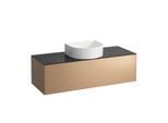 LAUFEN Sonar Schubladenelement/Sideboard H4054210341411 117,5x34x45,5cm, Ausschnitt Mitte, Kupfer/Nero Marquina