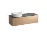 LAUFEN Sonar Schubladenelement/Sideboard H4054220341411 117,5x34x45,5cm, Ausschnitt links, Kupfer/Nero Marquina