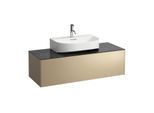 LAUFEN Sonar Schubladenelement/Sideboard H4054510341401 117,5x34x45,5cm, Ausschnitt Mitte, Gold/Nero Marquina