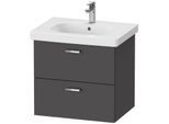 Duravit XBase Waschtisch-Unterschrank XB618904949 60x56x45,8cm, graphit matt, 2 Schubkästen