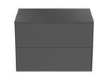 Ideal Standard Conca Waschtisch-Unterschrank T4322Y2 ohne Ausschnitt, 2 Auszüge, 80x50,5x55 cm, Anthrazit matt lackiert