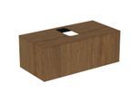 Ideal Standard Conca Waschtisch-Unterschrank T3930Y5 mit Ausschnitt, 1 Auszug, 100x50,5x37 cm, mittig, Walnuss dunkel Furnier