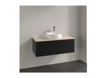 Villeroy und Boch Antao Waschtisch-Unterschrank L20113PD 100x36x50cm, Waschbeckenplattenfarbe botticino, black matt lacquer