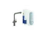 Grohe Blue Home Spültisch-Einhebelmischer 31454AL1 hard graphite gebürstet, L-Auslauf-Starter Kit