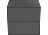 Ideal Standard Conca Waschtisch-Unterschrank T4321Y2 ohne Ausschnitt, 2 Auszüge, 60x50,5x55 cm, Anthrazit matt lackiert