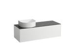 LAUFEN Sonar Schubladenelement/Sideboard H4054220341431 117,5x34x45,5cm, Ausschnitt links, Weiß matt/Nero Marquina