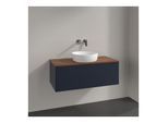 Villeroy und Boch Antao Waschtisch-Unterschrank K31012HG 100x36x50cm, Waschbeckenplattenfarbe warm walnut, midnight blue matt lacquer