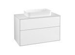 Villeroy und Boch Finion Waschtischunterschrank F64100GF 100x60,3x50,1mm, Glass White Matt, Glossy white lacquer