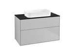 Villeroy und Boch Finion Waschtischunterschrank F64200GJ 100x60,3x50,1mm, Glass Black Matt, Light grey matt