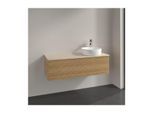 Villeroy und Boch Antao Waschtisch-Unterschrank K34153HN 120x36x50cm, Hahnloch, Waschbeckenplattenfarbe botticino, honey oak