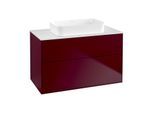 Villeroy und Boch Finion Waschtischunterschrank F64100HB 100x60,3x50,1mm, Glass White Matt, Peony Matt