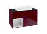 Villeroy und Boch Finion Waschtischunterschrank F652GJHB 100x60,3x50,1cm, Regal links Light grey matt, Peony Matt