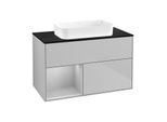 Villeroy und Boch Finion Waschtischunterschrank F652GJGJ 100x60,3x50,1cm, Regal links Light grey matt, Light grey matt