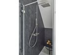 Herzbach Ceo Duschsäule 36.988250.2.14 mit Brause-Aufputz-Thermostat, Edelstahlfinish