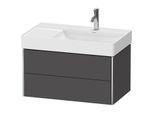 Duravit XSquare Waschtisch-Unterschrank XS416904949 78,4x39,7x46cm, 2 Schubkästen, Graphit matt