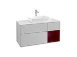 Villeroy und Boch Finion Waschtischunterschrank G831HBGJ 120cm, Abdeckplatte white matt, Emotion, Regale Peony matt lacquer, Light grey matt