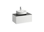 LAUFEN Sonar Schubladenelement H4054410341431 77,5x34x45,5cm, 1 Schublade, Weiß matt/Nero Marquina