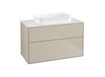 Villeroy und Boch Finion Waschtischunterschrank G64100HH 100x60,3x50,1mm, Wandbeleuchtung, Glass White Matt, Sand Matt Lacquer