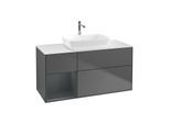 Villeroy und Boch Finion Waschtischunterschrank G821HGGK 120cm, Abdeckplatte white matt, Emotion, Regale Midnight matt lacquer, Anthracite matt