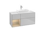 Villeroy und Boch Finion Waschtischunterschrank G821PCGJ 120cm, Abdeckplatte white matt, Emotion, Regale Oak Veneer, Light grey matt
