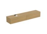 Ideal Standard Conca Waschtisch-Unterschrank T4334Y6 240x50,5x37cm, mit Ausschnitt, 2 Auszüge, Eiche hell Furnier