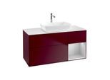 Villeroy und Boch Finion Waschtischunterschrank F831GJHB 120cm, Abdeckplatte white matt, Regale Light grey matt lacquer, Peony Matt
