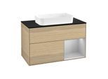 Villeroy und Boch Finion Waschtischunterschrank G662GJPC 100x60,3x50,1cm, Regal rechts Light grey matt, Oak Veneer