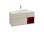 Villeroy und Boch Finion Waschtischunterschrank G831HBHH 120cm, Abdeckplatte white matt, Emotion, Regale Peony matt lacquer, Sand Matt Lacquer
