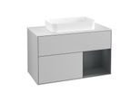 Villeroy und Boch Finion Waschtischunterschrank F661HGGJ 100x60,3x50,1cm, Regal rechts Midnight Blue Matt Lacquer, Light grey matt