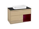 Villeroy und Boch Finion Waschtischunterschrank F662HBPC 100x60,3x50,1cm, Regal rechts Peony, Oak Veneer
