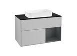 Villeroy und Boch Finion Waschtischunterschrank F662HGGJ 100x60,3x50,1cm, Regal rechts Midnight Blue Matt Lacquer, Light grey matt