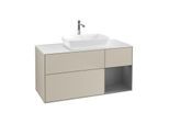 Villeroy und Boch Finion Waschtischunterschrank F831GKHH 120cm, Abdeckplatte white matt, Regale Anthracite matt lacquer, Sand Matt Lacquer