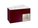 Villeroy und Boch Finion Waschtischunterschrank G661HHHB 100x60,3x50,1cm, Regal rechts Sand Matt, Peony Matt