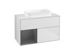 Villeroy und Boch Finion Waschtischunterschrank G651GKMT 100x60,3x50,1cm, Regal links Anthracite matt, White matt lacquer