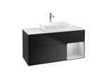 Villeroy und Boch Finion Waschtischunterschrank F831GJPD 120cm, Abdeckplatte white matt, Regale Light grey matt lacquer, Black matt lacquer